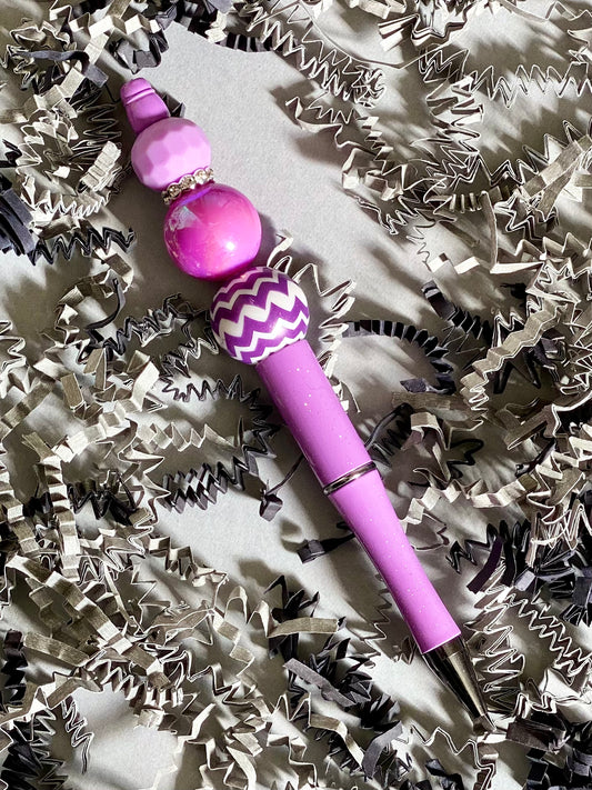 Pinkish LV Beaded Pen – www.