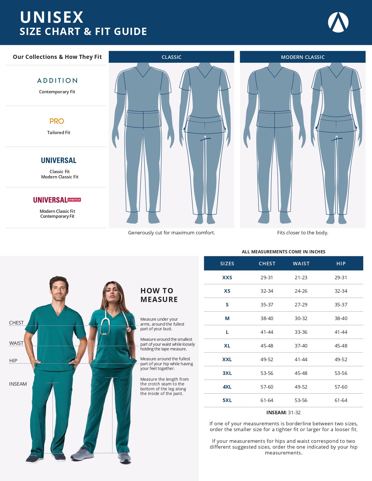 Size Guide – Scrubs Unlimited & Apparel