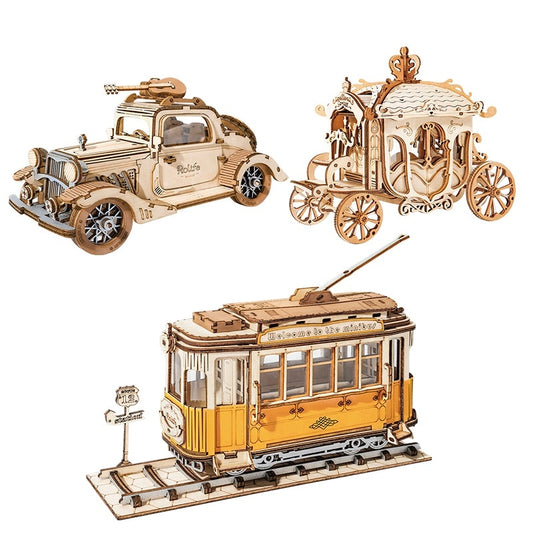 3D Wood Puzzles | Vintage Vehicles