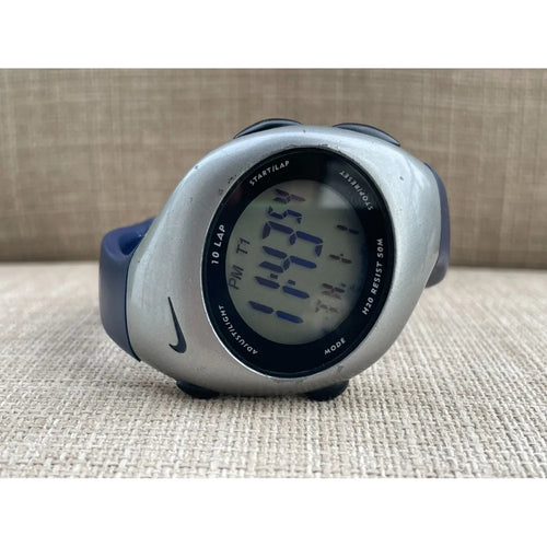 Load image into Gallery viewer, Nike Digital Wristwatch Blue Rubber Band Sport Unisex Multi Function 10LAP Watch
