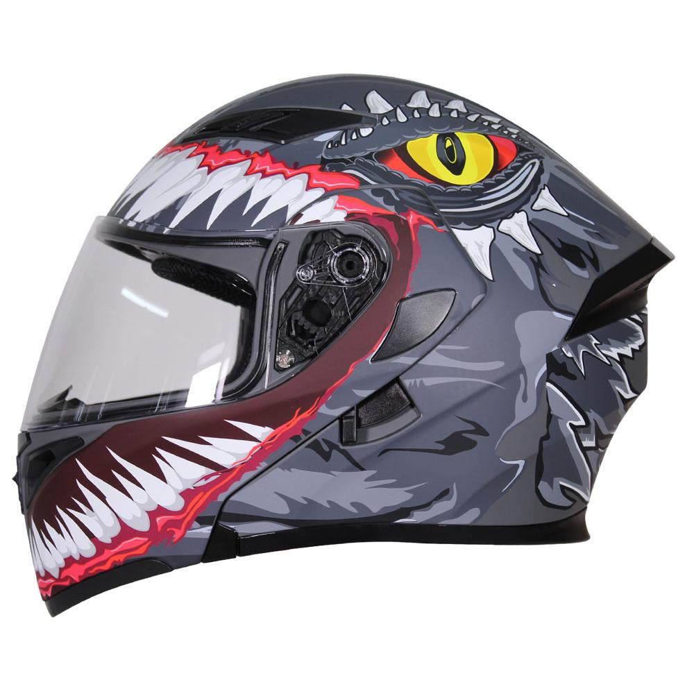 Casco Abatible R7 Unscarred Dientoide Gris Blanco – Moto Helmets Sebastian