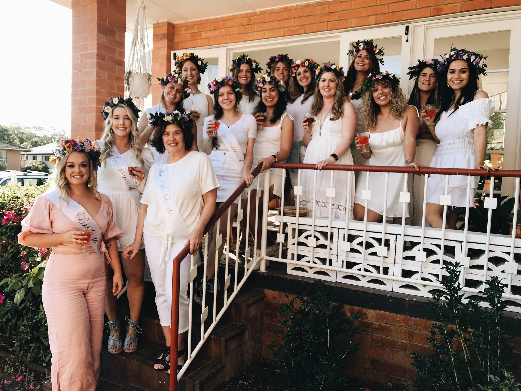 Bridal shower fun on The Craft Parlour steps