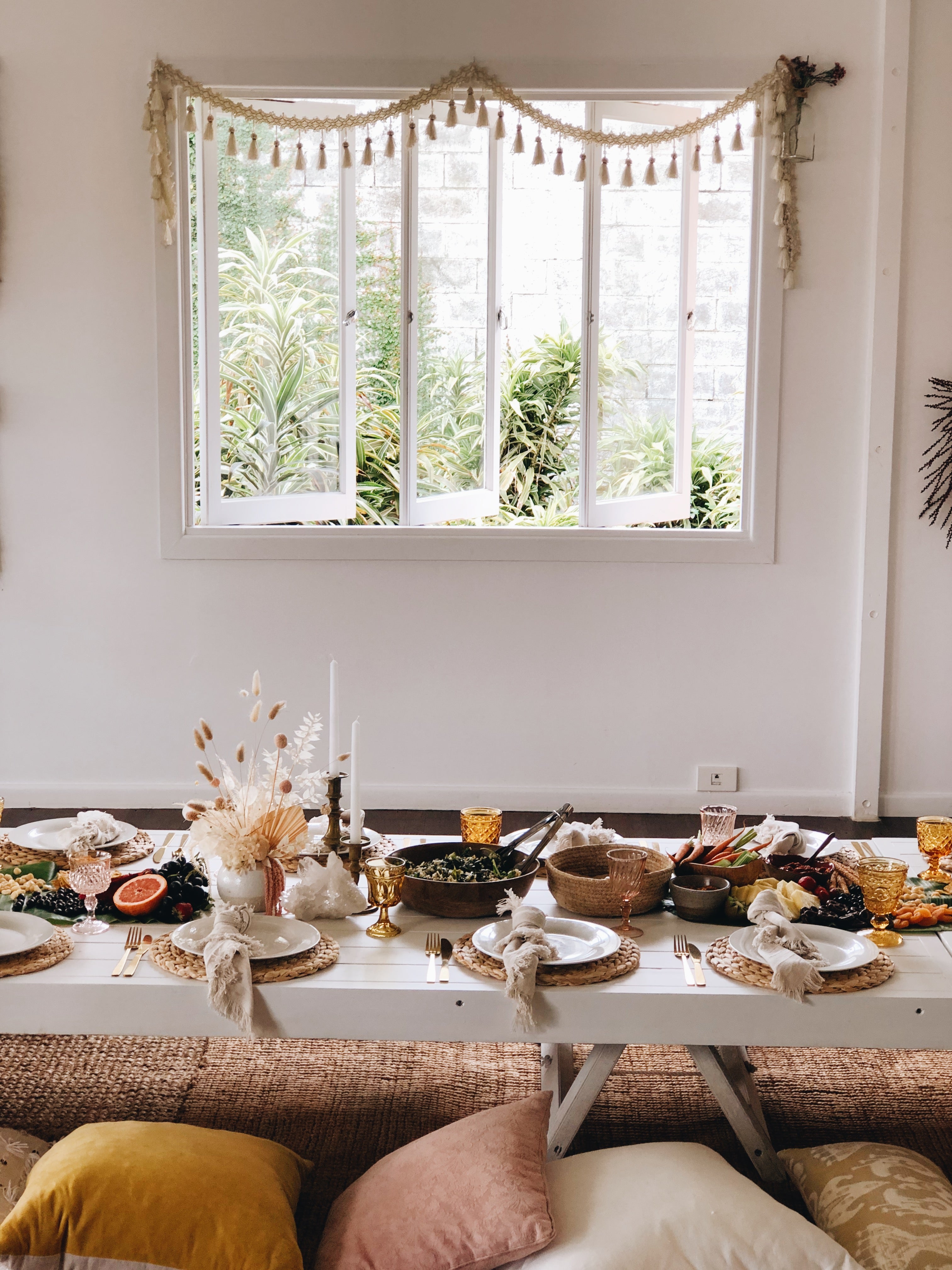 Long table setup for craft party on the gold coast