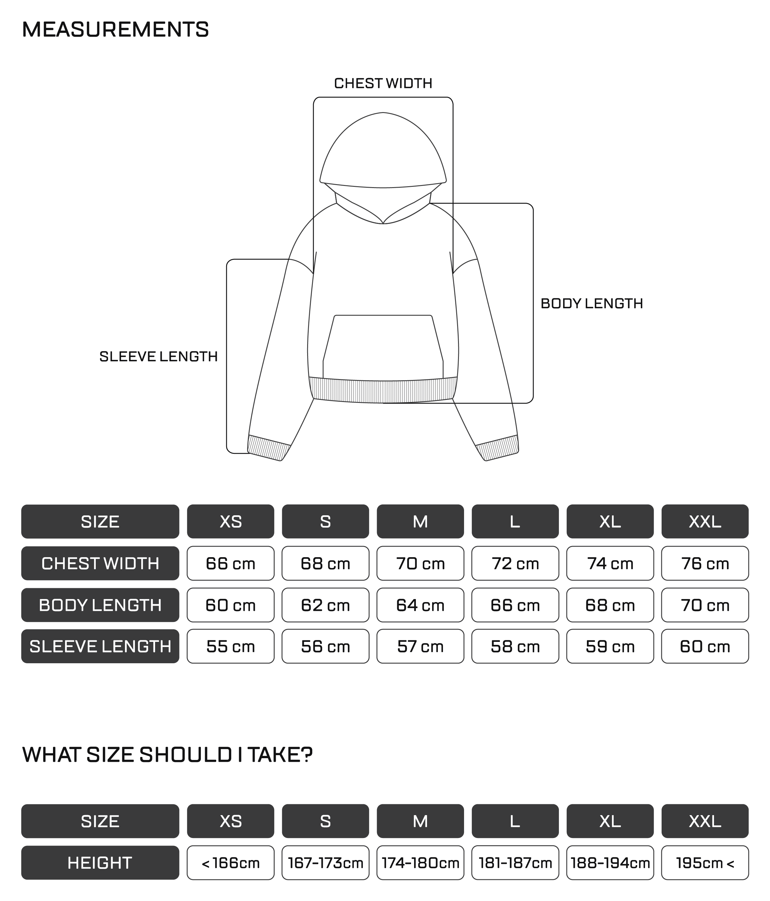 Size Guide Hoodie – VISIO