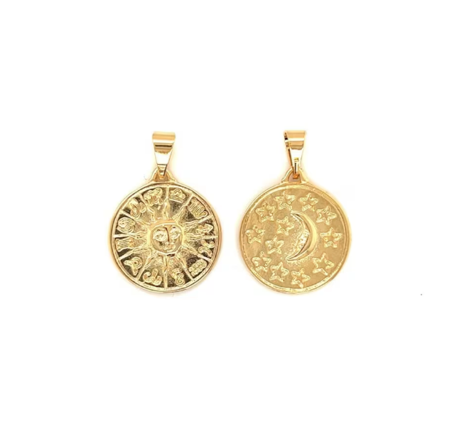 Sun and Moon Coin Charm