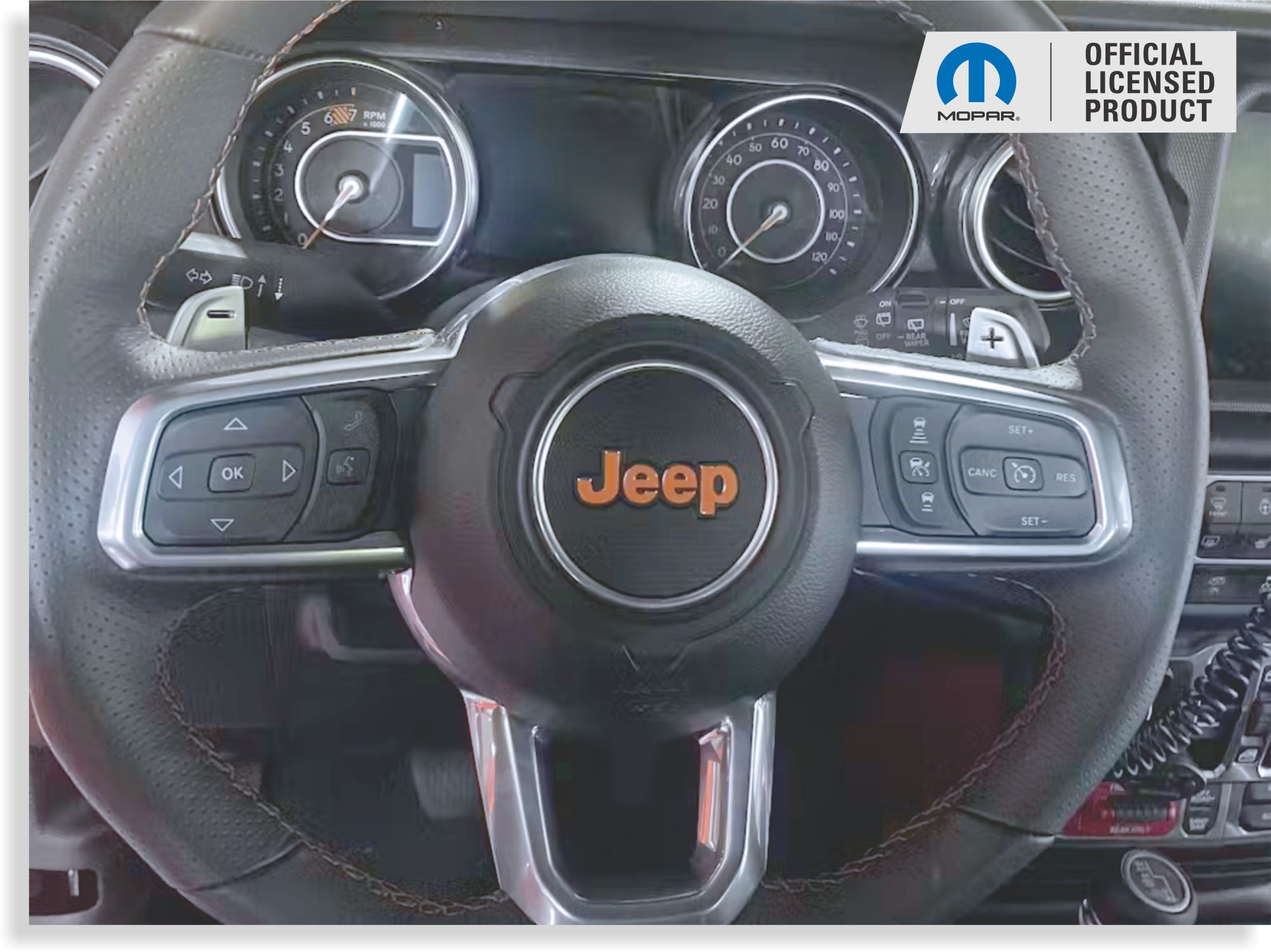 JEEP Steering Wheel Emblem Overlay Decal - 18-24 Wrangler JL