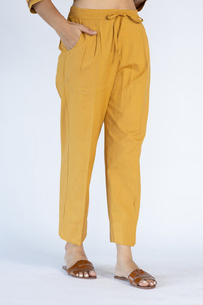 Mustard Front Seam Parallel Pants  DIVAWALK  Online Shopping for Designer  Jewellery Clothing Handbags in India