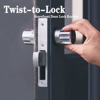 A5: Twist to Lock Storefront door lock keyless with backset 31/32",Black,hookbolt