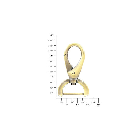 1 1/2 Antique Brass, Lever Swivel Snap Hook, Zinc Alloy-PK4, #P