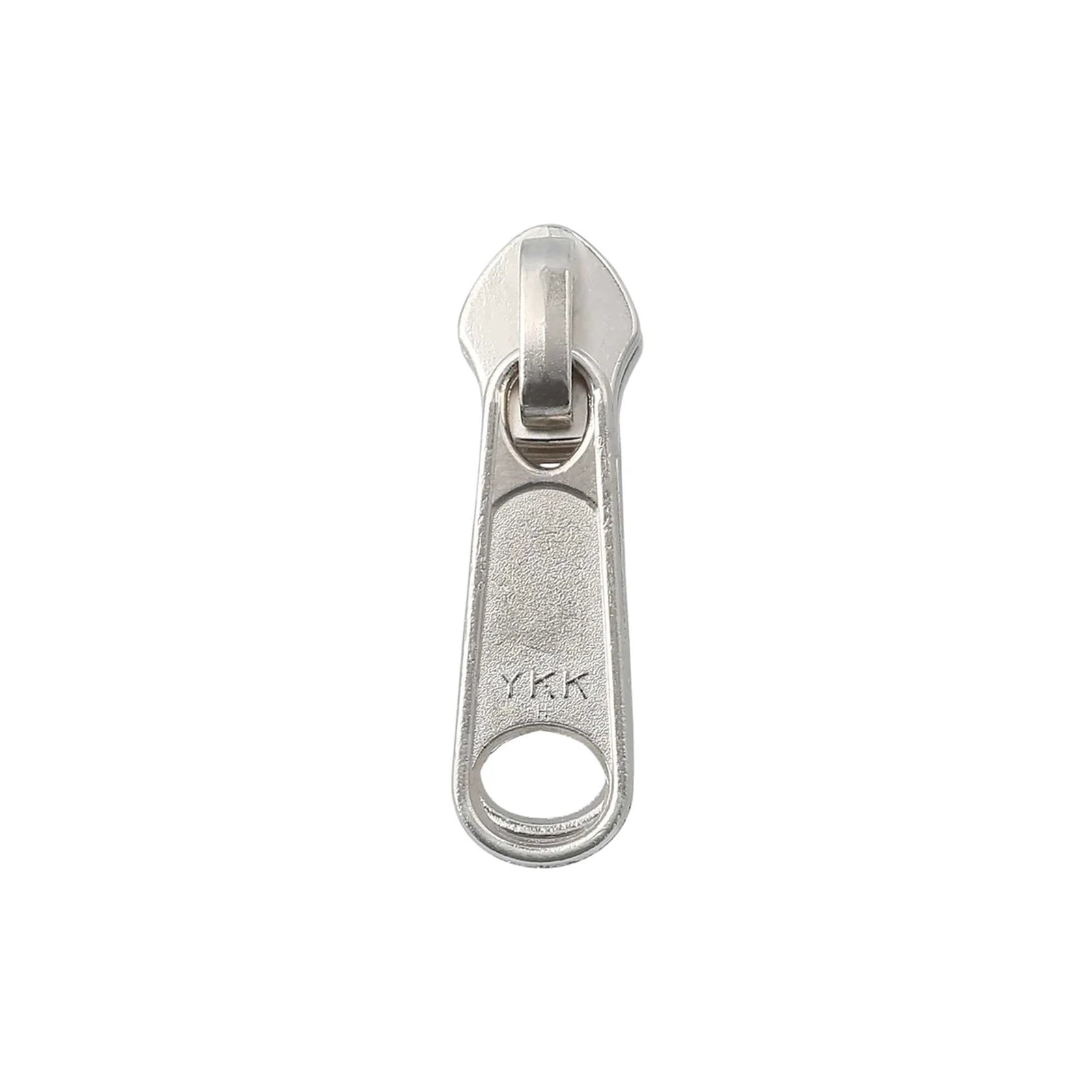 YKK #8C Nylon Coil Short Tab Slider Zipper Pull Nickel - 5 Pack