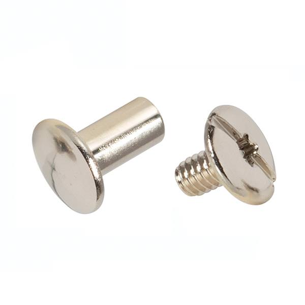 Weaver Leather Chicago Screw Handy pk., Floral Nickel Brass, 3/16