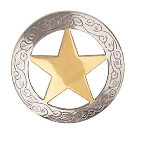 Needzo State of Texas Seal Gold Tone Concho, Conchos with Snap Closure for  Leather Saddle or Belt, Rodeo Western Accessories for Cowboys and Cowgirls