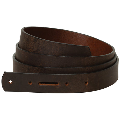 Shorter Length Black English Bridle Leather Belt Blank