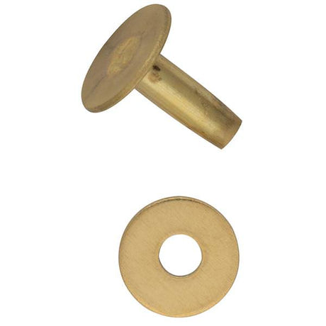 DGOL 50 Sets Solid Brass #12 Size 12 Copper Burrs Rivets Washers 34 inch (19mm) Long