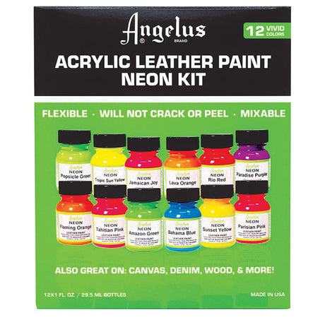 Angelus Leather Paint Kits Best Seller 12 Color Set - Reddi-Arts