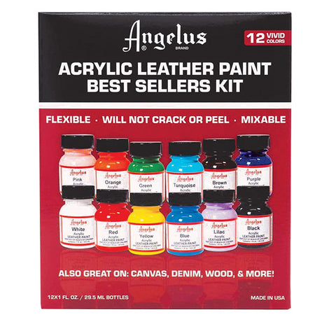 Angelus Acrylic Leather Paints 29.5ml Preparer 2 Piece COMBO 48 Colors to  Choose From 
