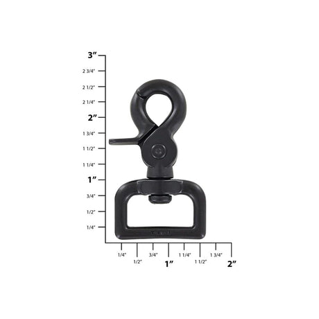 1 Matte Black, Lever Swivel Snap Hook, Plastic, #C-1745 – Weaver