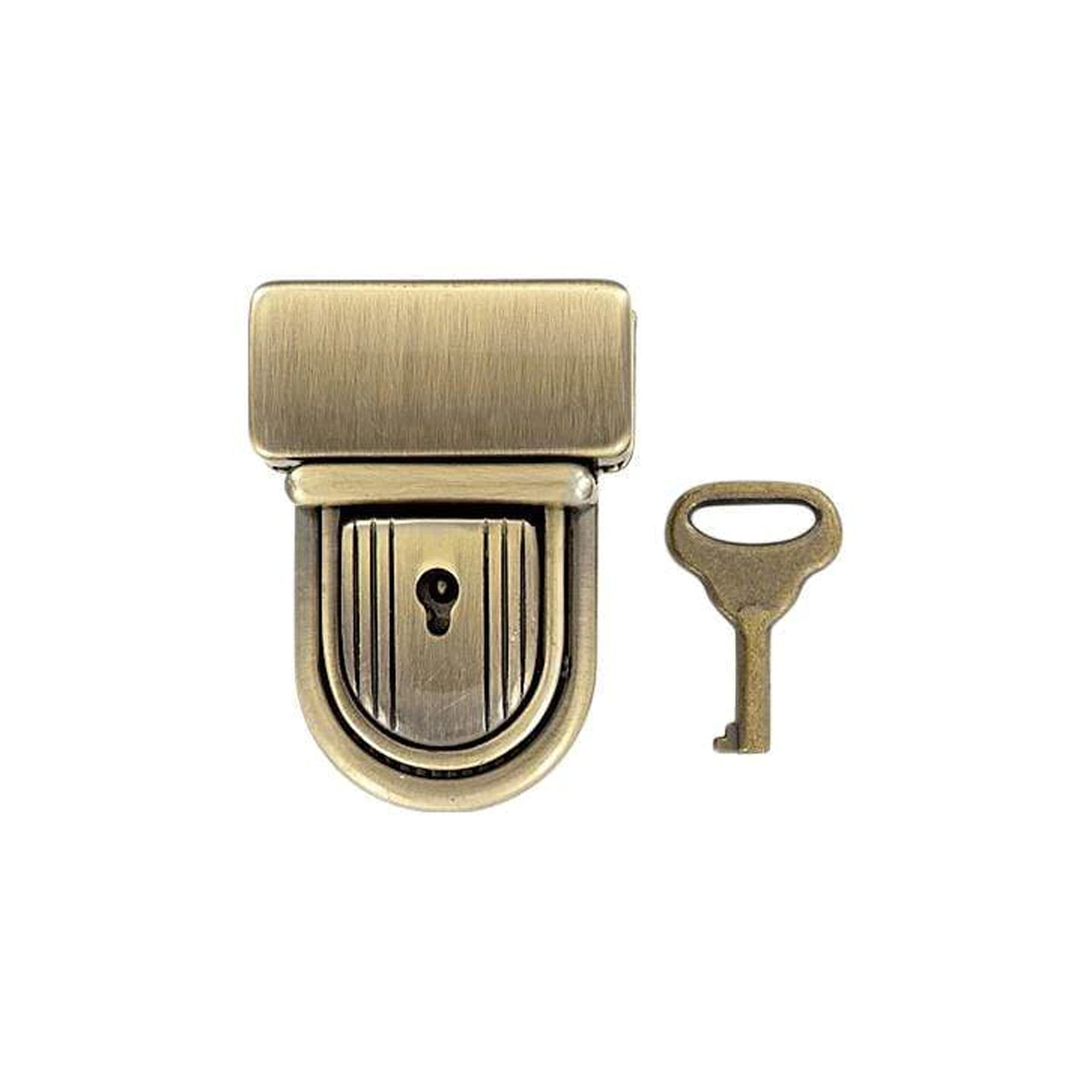 Ohio Travel Bag-Locks & Closures-3 1/2 Brushed Antique Brass, Trunk Lock,  Steel, #G-1-ANTB-$8.00
