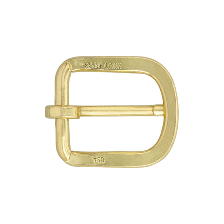 B9779 1 1/2 Natural Brass, O-Ring Center Bar Buckle, Solid Brass-LL