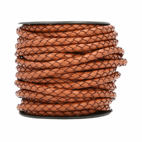 Leather Cord-9mm Flat Braid-Antique Terra Cotta-2 Meters