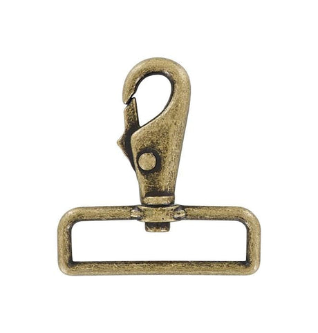 1 Antique Brass, Lever Swivel Snap Hook, Zinc Alloy - PK4, #P-2070-ANTB