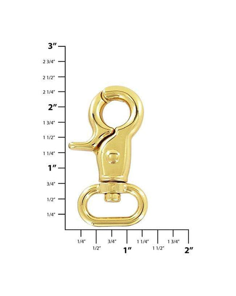 3/8 Gold, Trigger Swivel Snap Hook, Zinc Alloy, #P-2651-GOLD