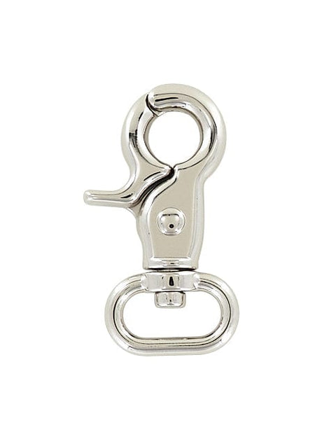 Lanyard Component, 15mm Trigger Snap Nickel Plated Steel Swivel Hook