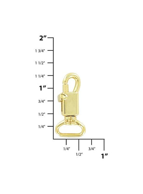 1/4 Shiny Gold, Trigger Swivel Snap Hook, Zinc Alloy-PK5, #P-2572-GOLD