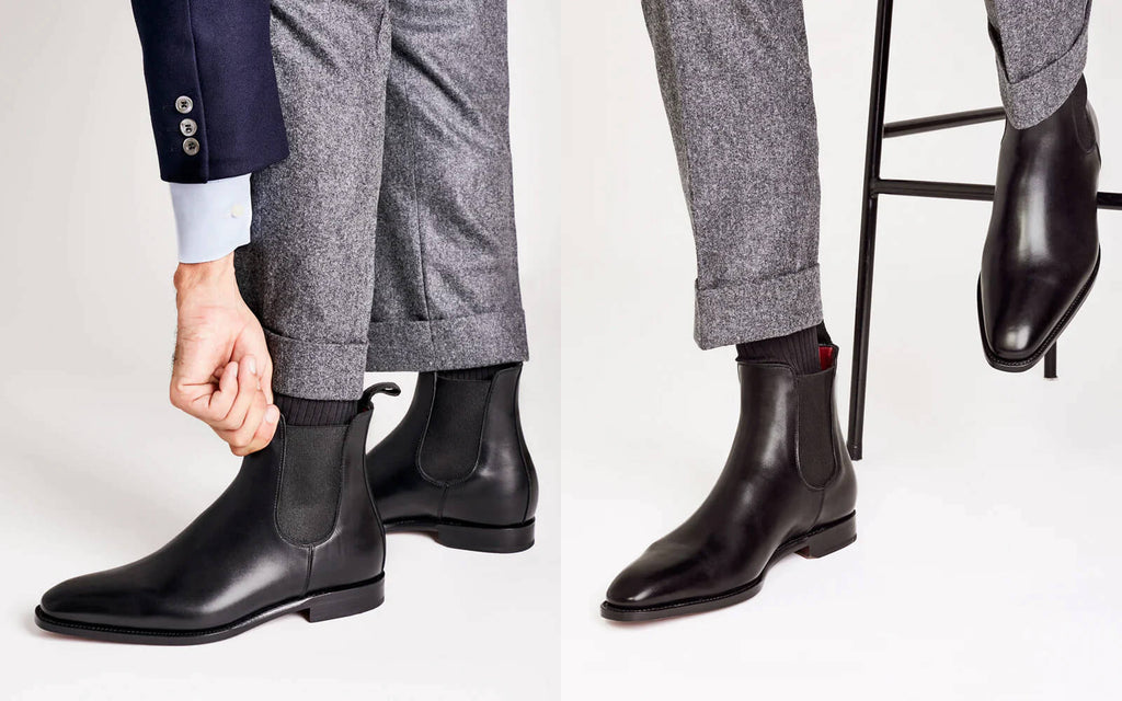 formal outdit chelsea boots