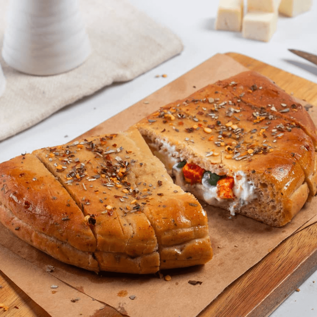 Paneer Tikka Stuff Garlic Bread