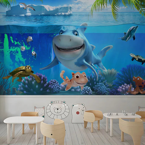 Under water- Animal Wallpaper for Nursery