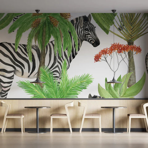 zebra tropical wallpaper