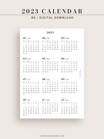 Y104_2023 | 2023 Calendar Planner Inserts Printable