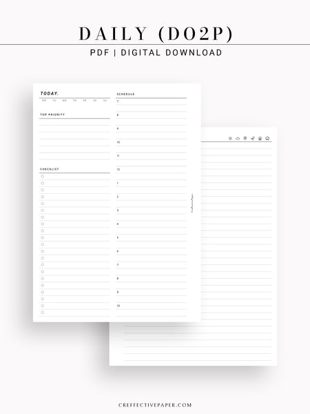 daily planner printable blank