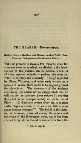 A page from an old book describing the Kraken