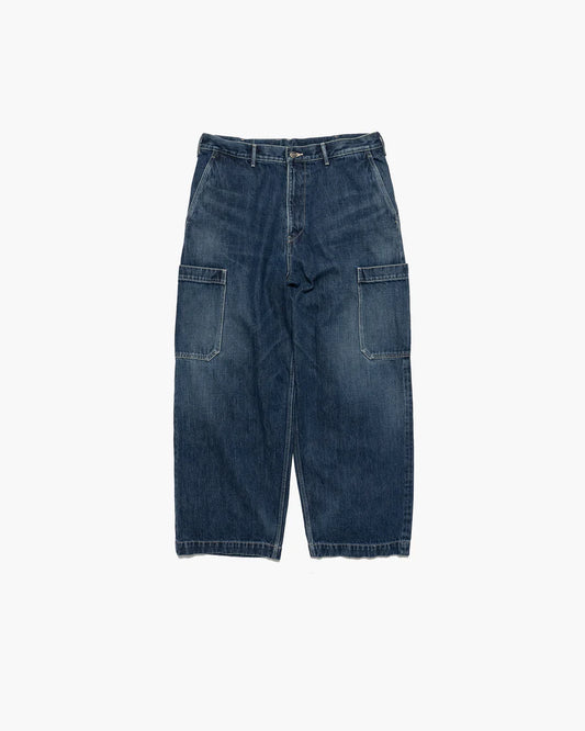 Graphpaper Selvage Denim Five Pocket Wide Straight Pants - DARK FADE