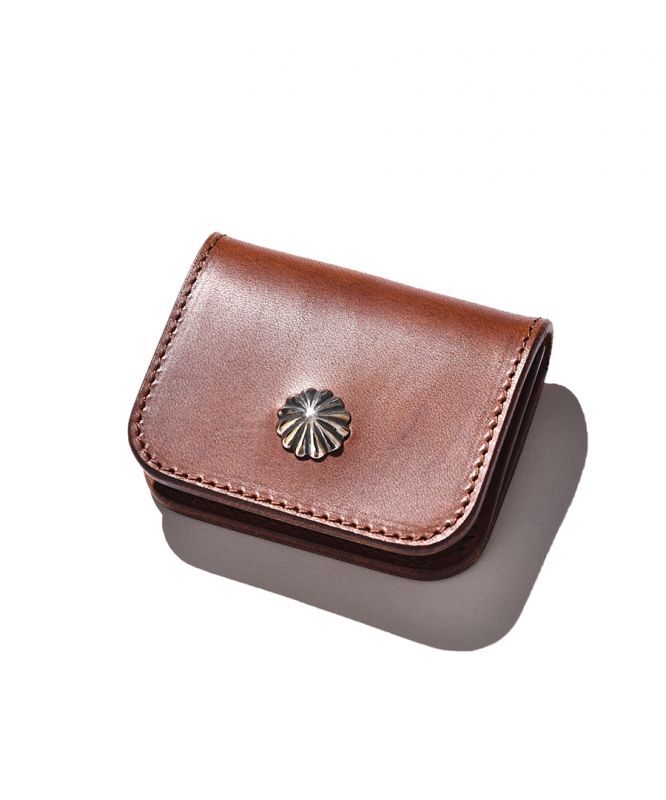 LARRY SMITH SHELL CONCHA CARD CASE Brown-