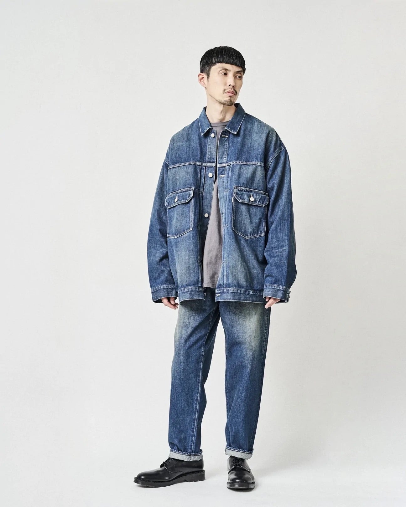 Graphpaper Selvage Denim Coverall - LIGHT FADE – unexpected store