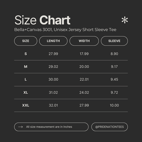 Size Chart Graphic