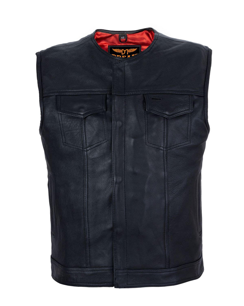 Dream Apparel Mens Motorcycle Collarless CLUB VEST® with