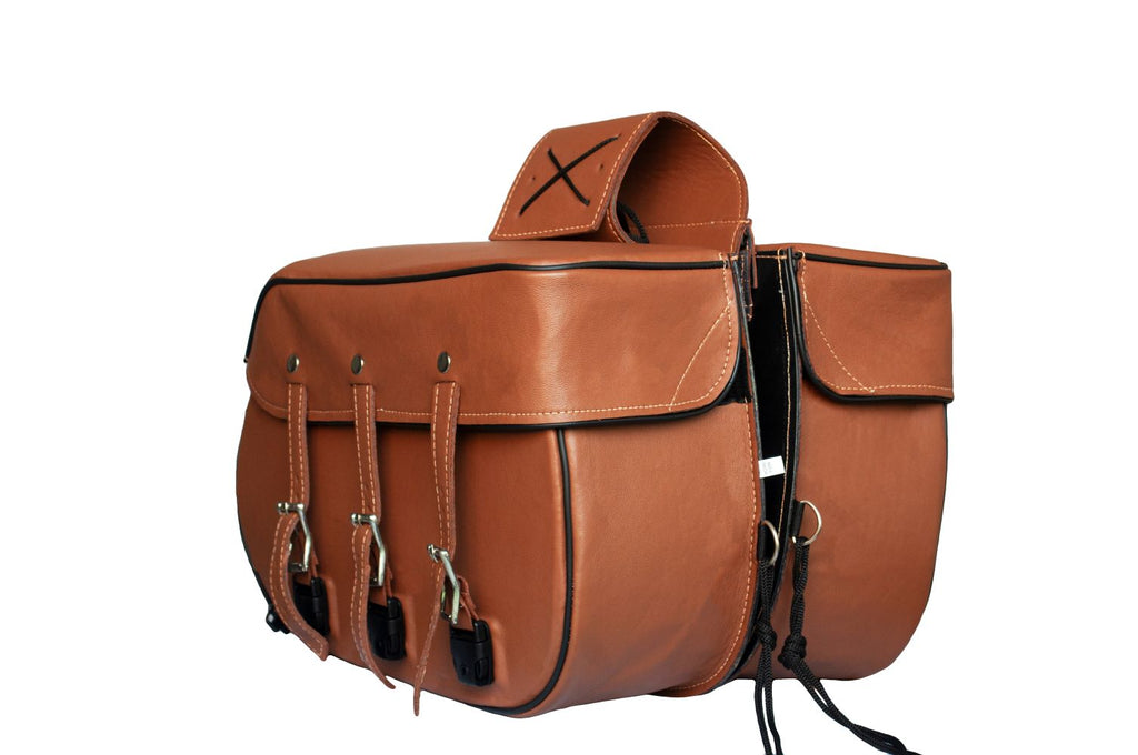 Genuine Naked Leather Concealed Carry Saddlebag with Flame