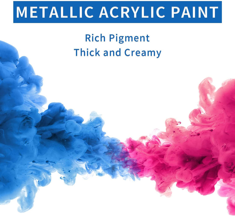 Metallic Acrylic Paint Set,8 Colors Acrylic Paints for Canvas Painting Pack