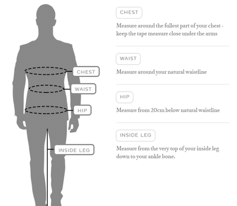 Size Chart | James Harper - James Harper Clothing
