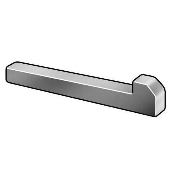 Tapered Gib Head Machine Key, Tapered Gib End, Steel, Plain, 4 in L, 3/4 in Sq