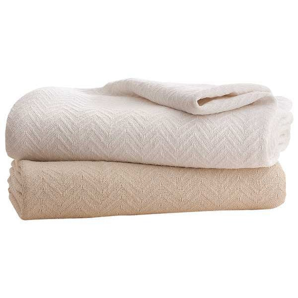 Blanket, Twin, 66x90 In., Natural, PK4