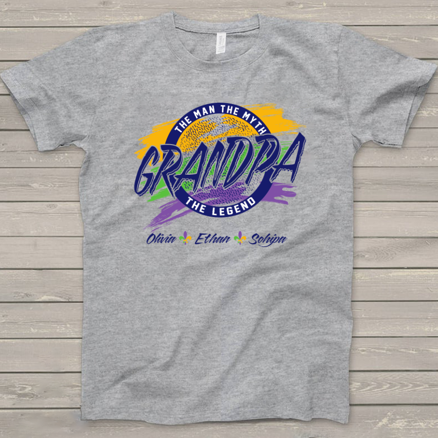 Grandpa The man the myth the Legend Mardi Gras Grandkids