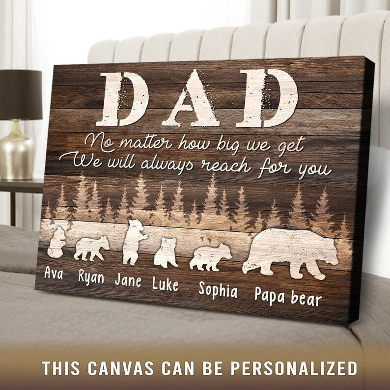 This Papa Bear Belongs To Photo Collage Canvas, Papa Fathers Day