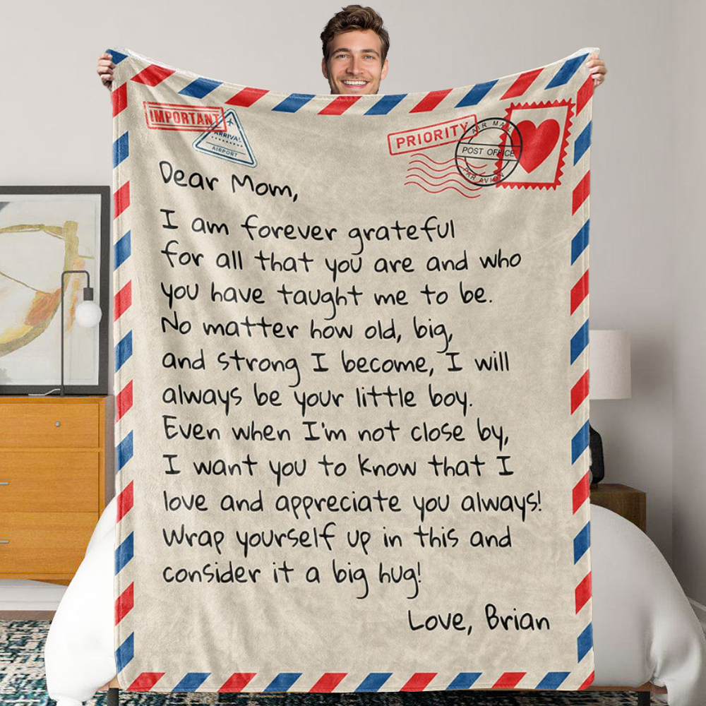 Mom Blankets from Daughter, Birthday Gifts for Mom from Son, Dear Mom  Blanket fo