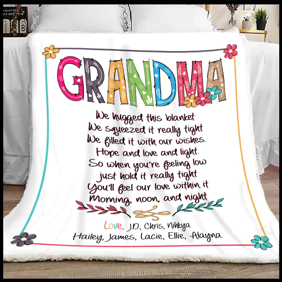 Grandma we 2025 hugged this blanket