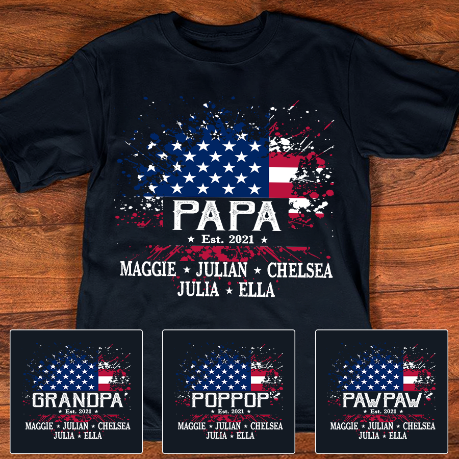 Personalized Mama Bear Patriotic Heart Shirt 4Th Of July Gift Unisex S-5Xl